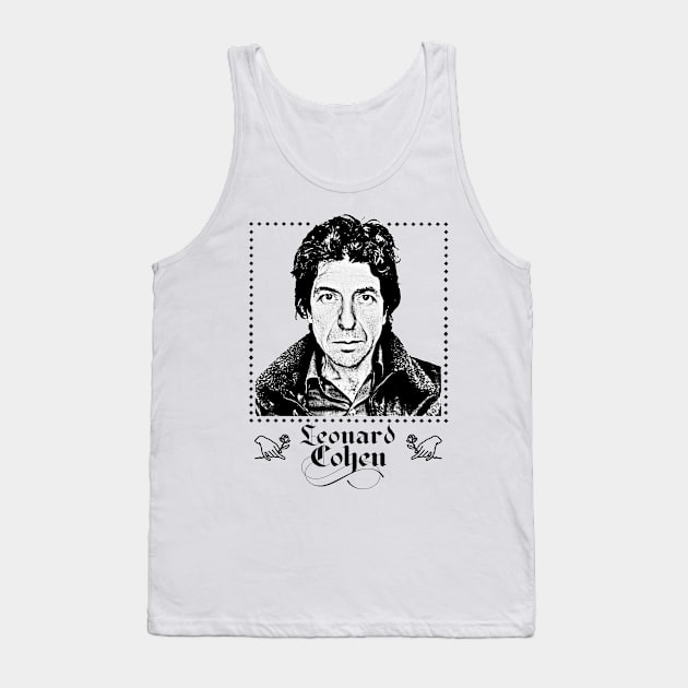 Leonard Cohen / Retro Aesthetic Tank Top by DankFutura